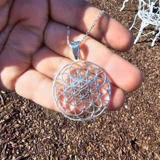 Flower of life pendant made with Mexican silver 925