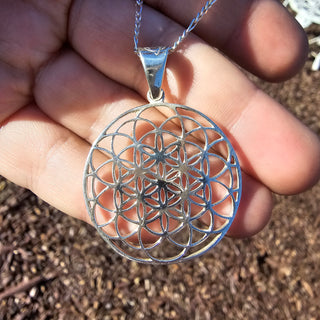 Flower of life pendant made with Mexican silver 925