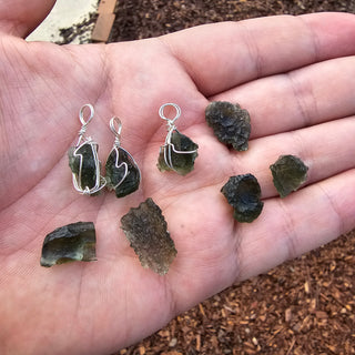 Intuitively chosen Moldavite pendant Saged and Blessed (0.9-1.4 grams) A Grade