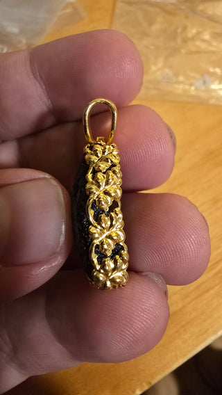 Exclusive Gold plated moldavite Pendant for Anna (5.23 grams)