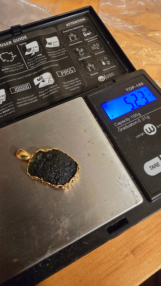 Exclusive Gold plated moldavite Pendant for Anna (5.23 grams)