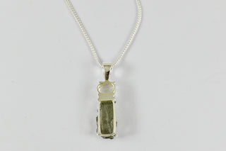 Moldavite and Lybian Desert Glass Sterling Silver Pendant(no chain) (3.16 grams)