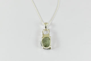One-of-a-Kind Moldavite & Faceted Himalayan Quartz Pendant (3.42 Grams) (no chain)