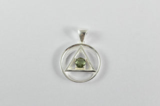 Moldavite Alchemy Pendant-Moldavite faceted Gemstone .925 Silver