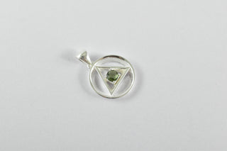 Moldavite Alchemy Pendant-Moldavite faceted Gemstone .925 Silver