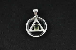 Moldavite Alchemy Pendant-Moldavite faceted Gemstone .925 Silver