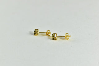 Gold Plated Vermil Dainty Moldavite Heart Shaped Earrings 4mm
