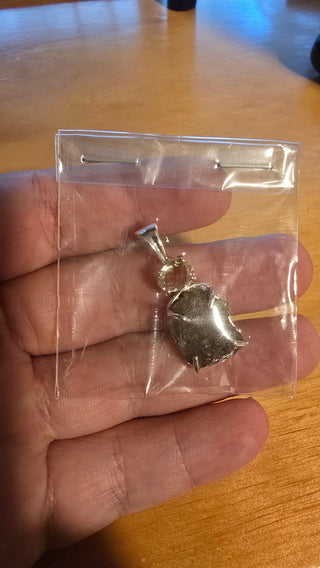 Special Listing for Mayra, Moldavite Sterling Silver Pendant with kundalini citrine