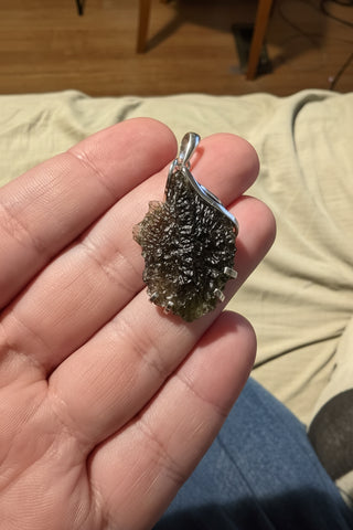 Large sheild moldavite Pendant 6 grams