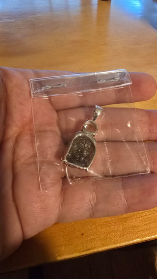 Special Listing for Mayra, Moldavite Sterling Silver Pendant with kundalini citrine