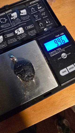 Large Moldavite Pendant in sterling silver