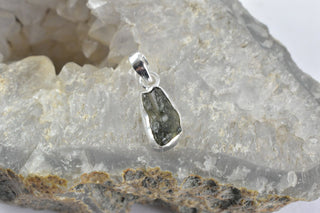 Intuitively chosen Moldavite Sterling Silver pendant, Saged and Blessed (1.9-2.9 Grams)