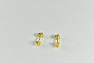 Gold Plated Vermil Dainty Moldavite Heart Shaped Earrings 4mm