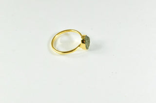 Dainty 18k Gold Moldavite Ring – Gold Vermeil Over 925 Sterling Silver | Genuine Moldavite