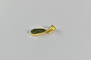 Vermeil Gold Plated Small Moldavite Pendant 18k over 925 Sterling Silver