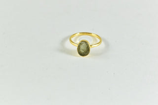 Dainty 18k Gold Moldavite Ring – Gold Vermeil Over 925 Sterling Silver | Genuine Moldavite
