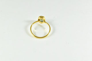 Dainty 18k Gold Moldavite Ring – Gold Vermeil Over 925 Sterling Silver | Genuine Moldavite